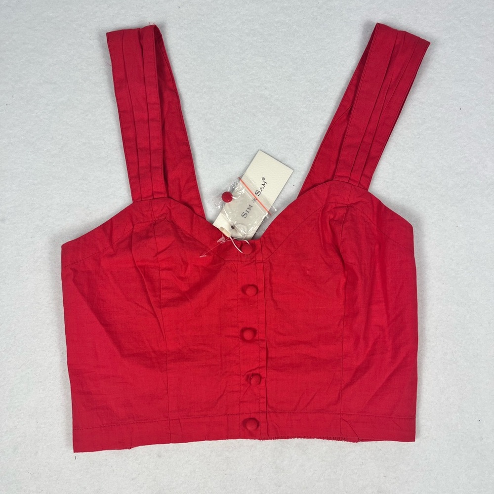 Sim & Sam Pink Flame Crop Top• Women’s Size Small- New